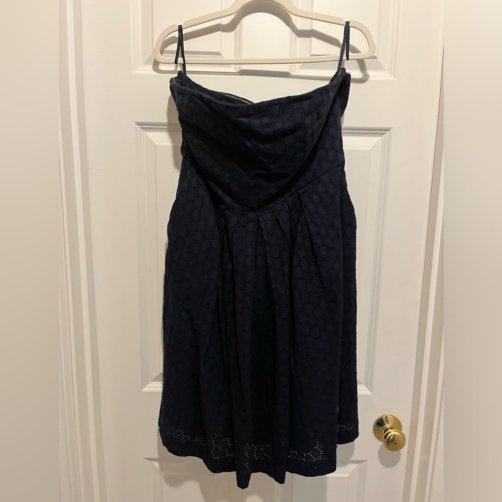 Gap Navy Eyelet Strapless Dress